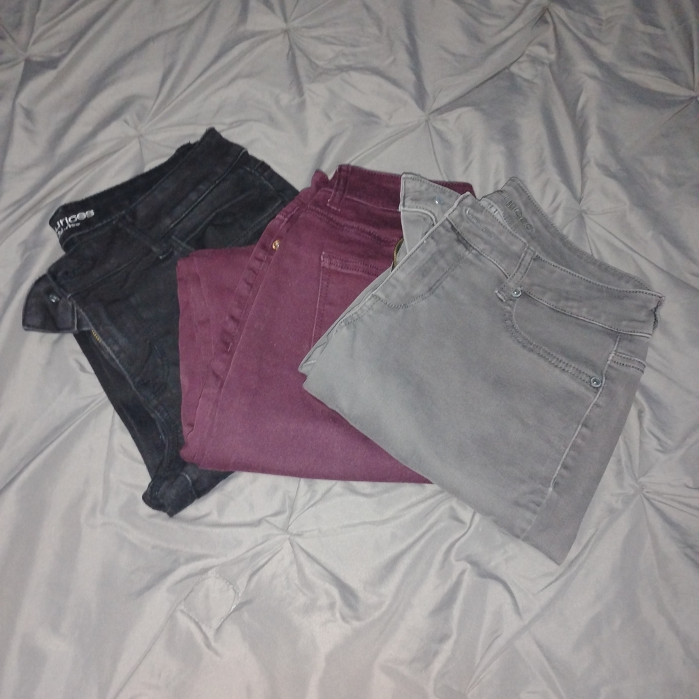 Maurices Stylish Women's Skinny- Black, Burgundy, and Gray